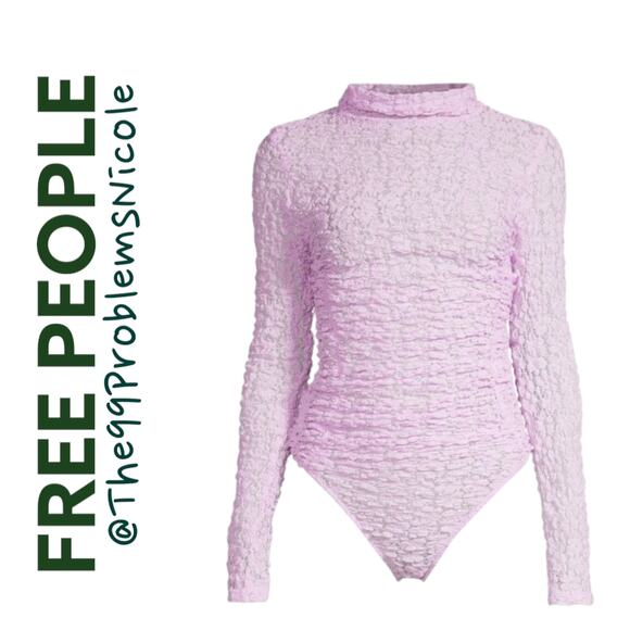 Free People Day & Night Lace Bodysuit In Orchid Ice - Picture 1 of 9